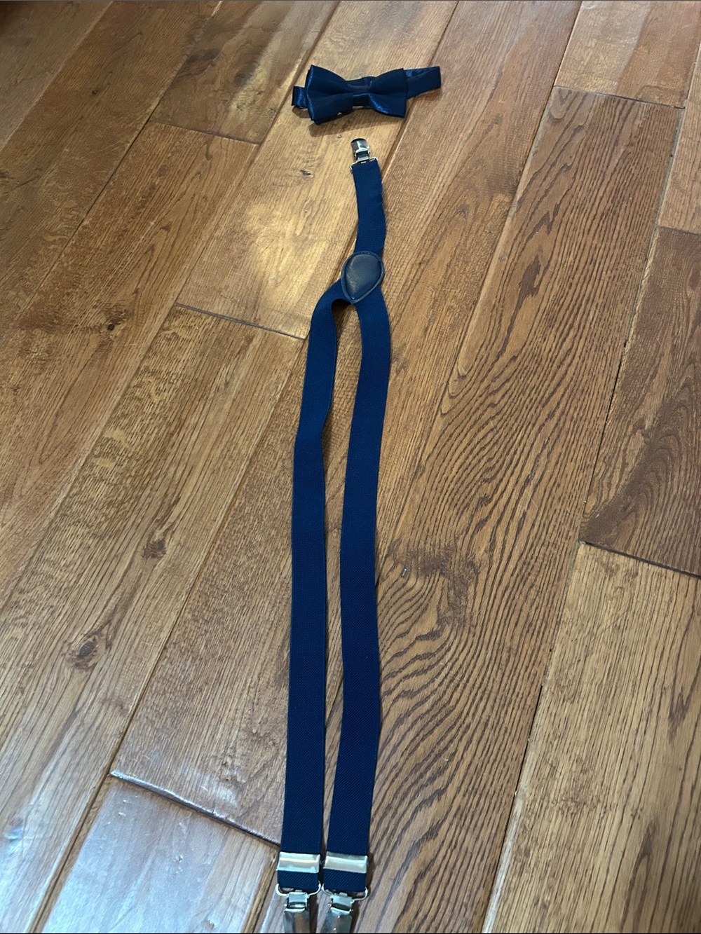Chaps Navy Kids Suspenders with Matching Bow Tie